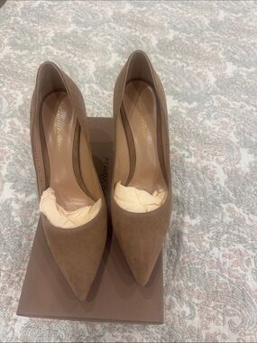 Gianvito Rossi Taupe Suede Pointed-Toe Pumps